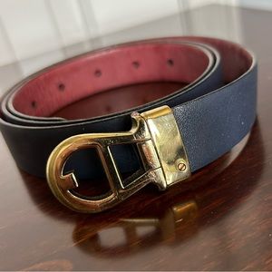 Etienne Aigner Men’s Navy Blue Leather Belt